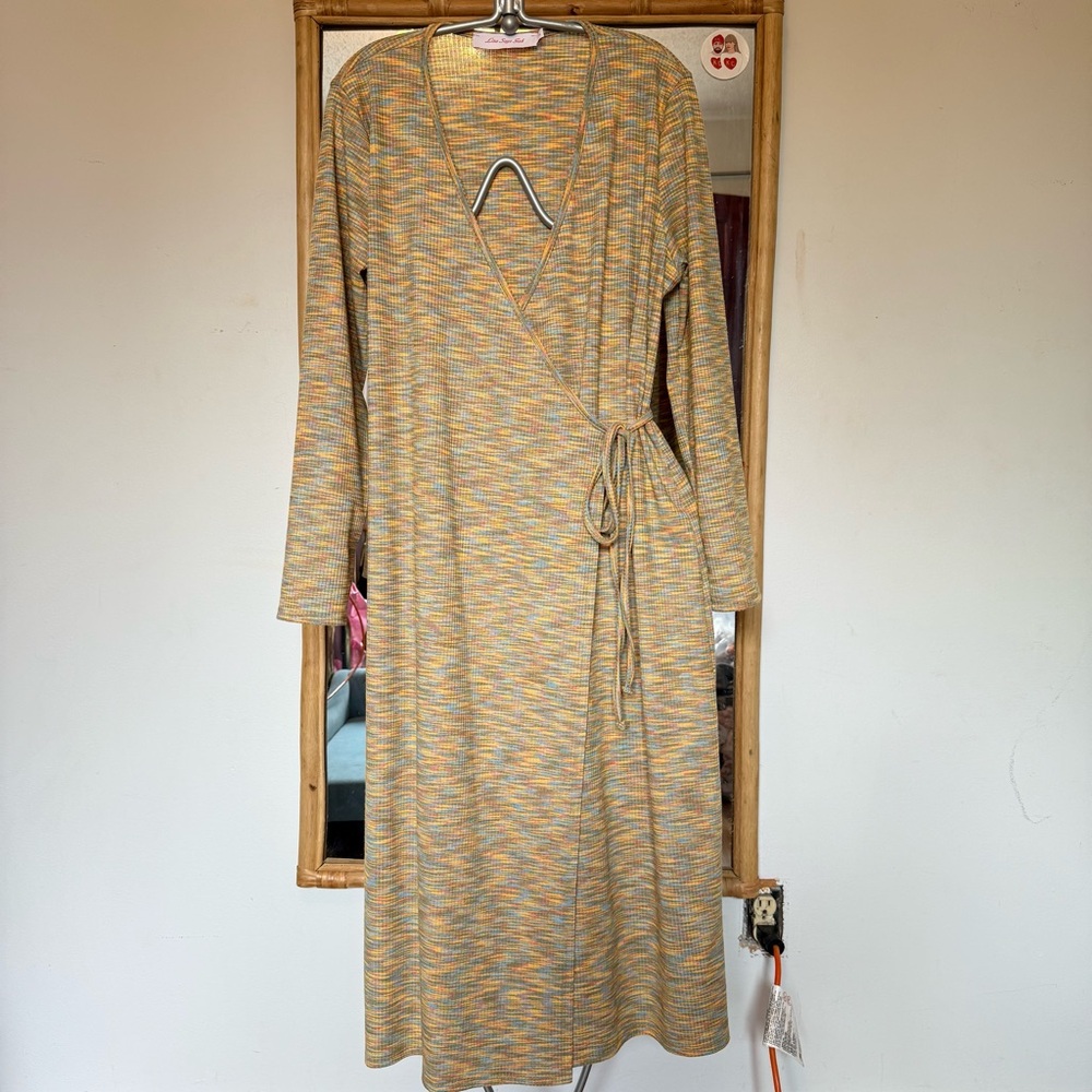 LISA SAYS GAH Lucille Long Sleeve Wrap Dress